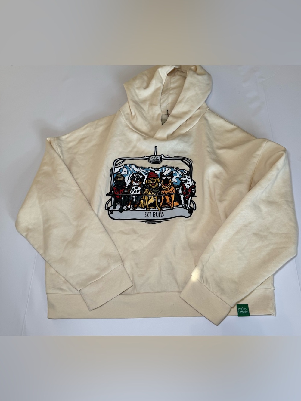 NWT Wild Tribute Ski Bums Chairlift Dogs Hoodie Medium